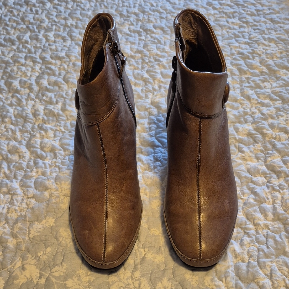 Clarks Brown Leather Ankle Boots